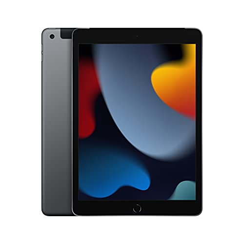 Apple iPad (9th Generation): with A13 Bionic chip, 10.2-inch Retina Display, 64GB, Wi-Fi, 12MP front/8MP Back Camera, Touch ID, All-Day Battery Life – Space Gray