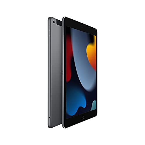 Apple iPad (9th Generation): with A13 Bionic chip, 10.2-inch Retina Display, 64GB, Wi-Fi, 12MP front/8MP Back Camera, Touch ID, All-Day Battery Life – Space Gray