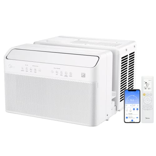 Midea 12,000 BTU U-Shaped Smart Inverter Air Conditioner–Cools up to 550 Sq. Ft., Ultra Quiet with Open Window Flexibility, Works with Alexa/Google Assistant, 35% Energy Savings, Remote Control