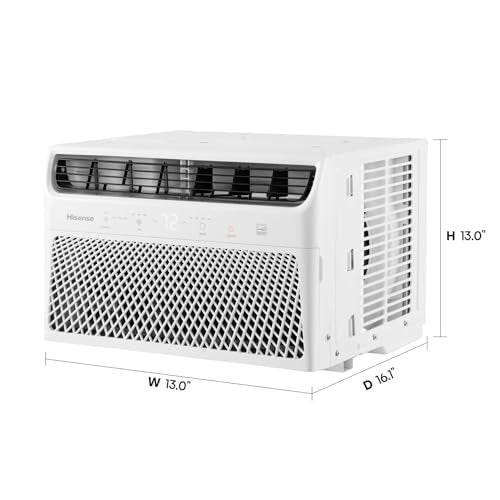 Hisense AHW1022CW1W 10,000 Smart Air Conditioner with Wi-fi Control, Dehumidifier, and Remote, 115V, Window AC Unit for Apartment, Bedroom, Medium Rooms up to 450 Square Feet in White, 10000 BTU