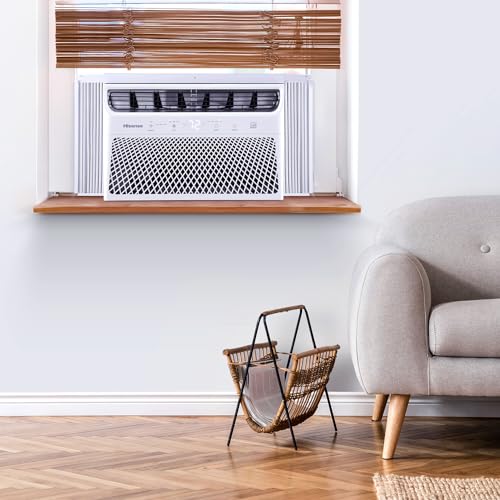 Hisense AHW1022CW1W 10,000 Smart Air Conditioner with Wi-fi Control, Dehumidifier, and Remote, 115V, Window AC Unit for Apartment, Bedroom, Medium Rooms up to 450 Square Feet in White, 10000 BTU