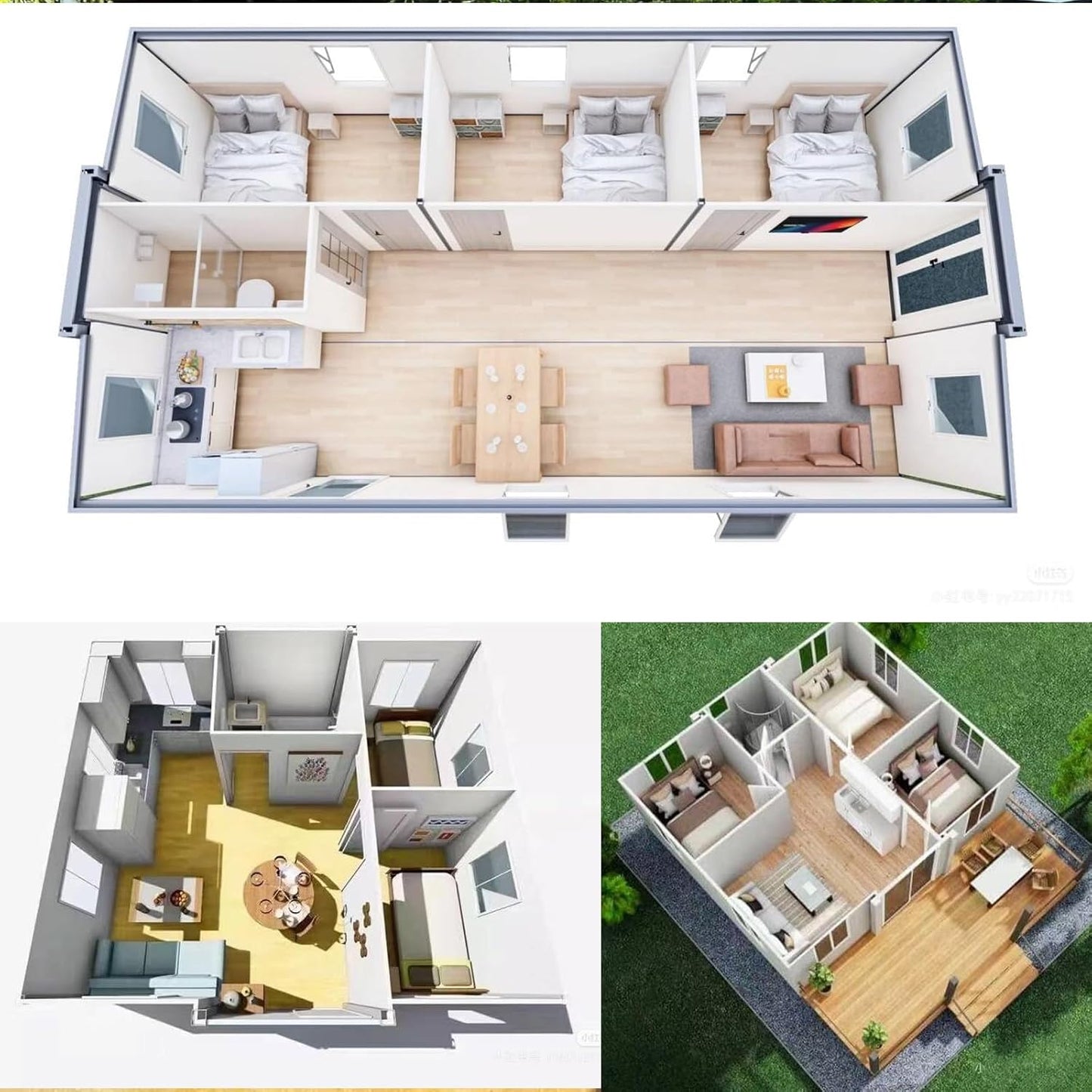 Casa contenedor plegable Casa pequeña Casa plegable expandible con 2, 3 y 4 habitaciones y baño Casa pequeña con diseño de lujo para hogares, hoteles y oficinas