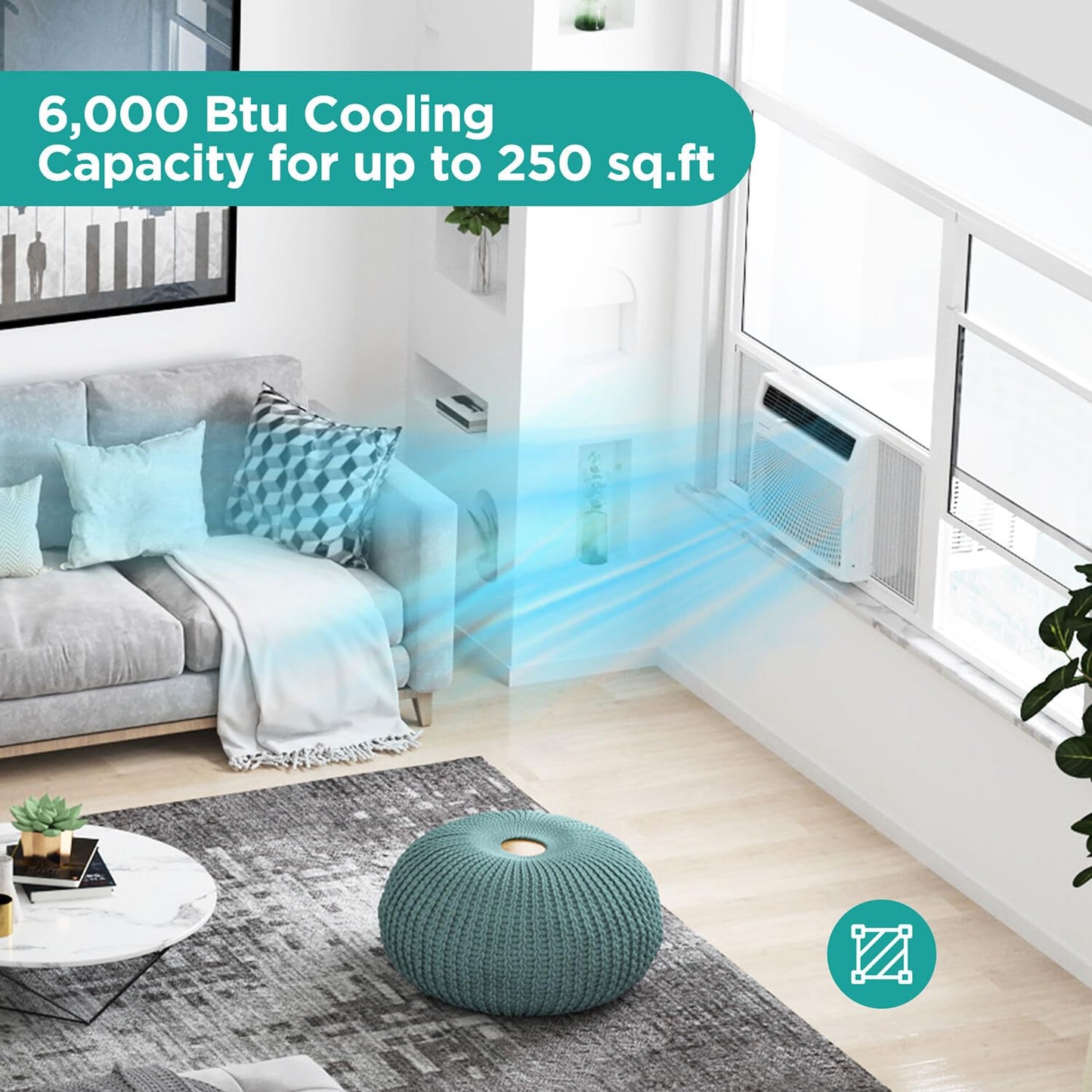 Hisense AHW1022CW1W 10,000 Smart Air Conditioner with Wi-fi Control, Dehumidifier, and Remote, 115V, Window AC Unit for Apartment, Bedroom, Medium Rooms up to 450 Square Feet in White, 10000 BTU
