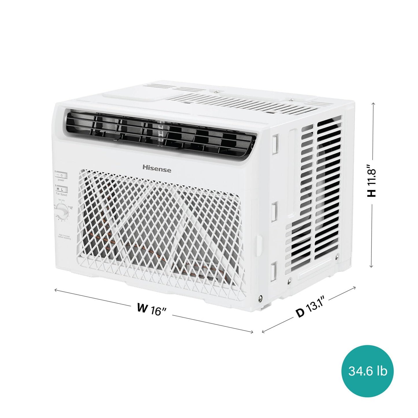 Hisense AHW1022CW1W 10,000 Smart Air Conditioner with Wi-fi Control, Dehumidifier, and Remote, 115V, Window AC Unit for Apartment, Bedroom, Medium Rooms up to 450 Square Feet in White, 10000 BTU