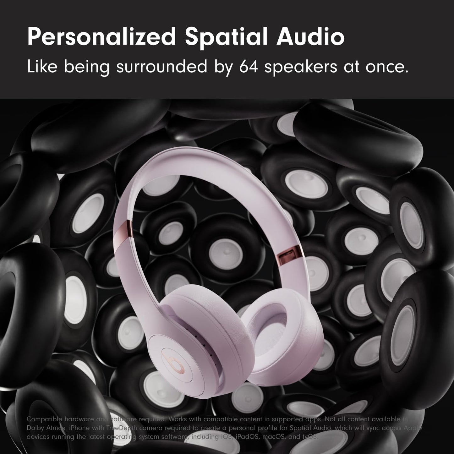 Beats Solo 4 - Auriculares inalámbricos Bluetooth supraurales, compatibles con Apple y Android, hasta 50 horas de duración de batería - Rosa nube (renovados)