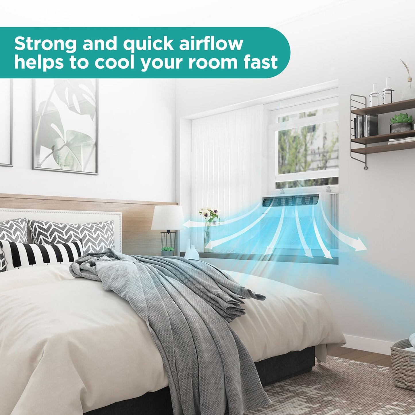 Hisense AHW1022CW1W 10,000 Smart Air Conditioner with Wi-fi Control, Dehumidifier, and Remote, 115V, Window AC Unit for Apartment, Bedroom, Medium Rooms up to 450 Square Feet in White, 10000 BTU