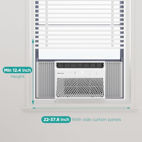 Hisense AHW1022CW1W 10,000 Smart Air Conditioner with Wi-fi Control, Dehumidifier, and Remote, 115V, Window AC Unit for Apartment, Bedroom, Medium Rooms up to 450 Square Feet in White, 10000 BTU