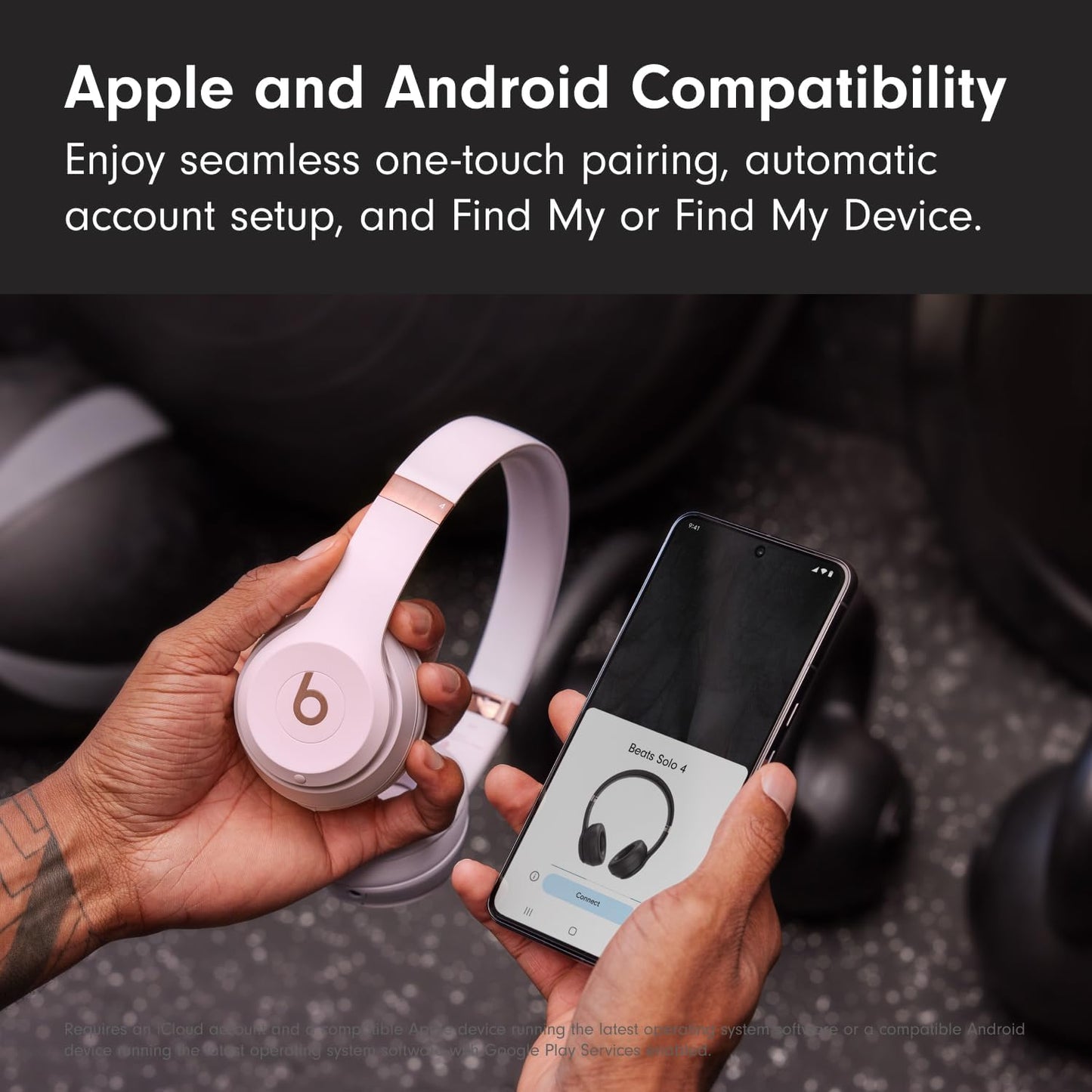 Beats Solo 4 - Auriculares inalámbricos Bluetooth supraurales, compatibles con Apple y Android, hasta 50 horas de duración de batería - Rosa nube (renovados)